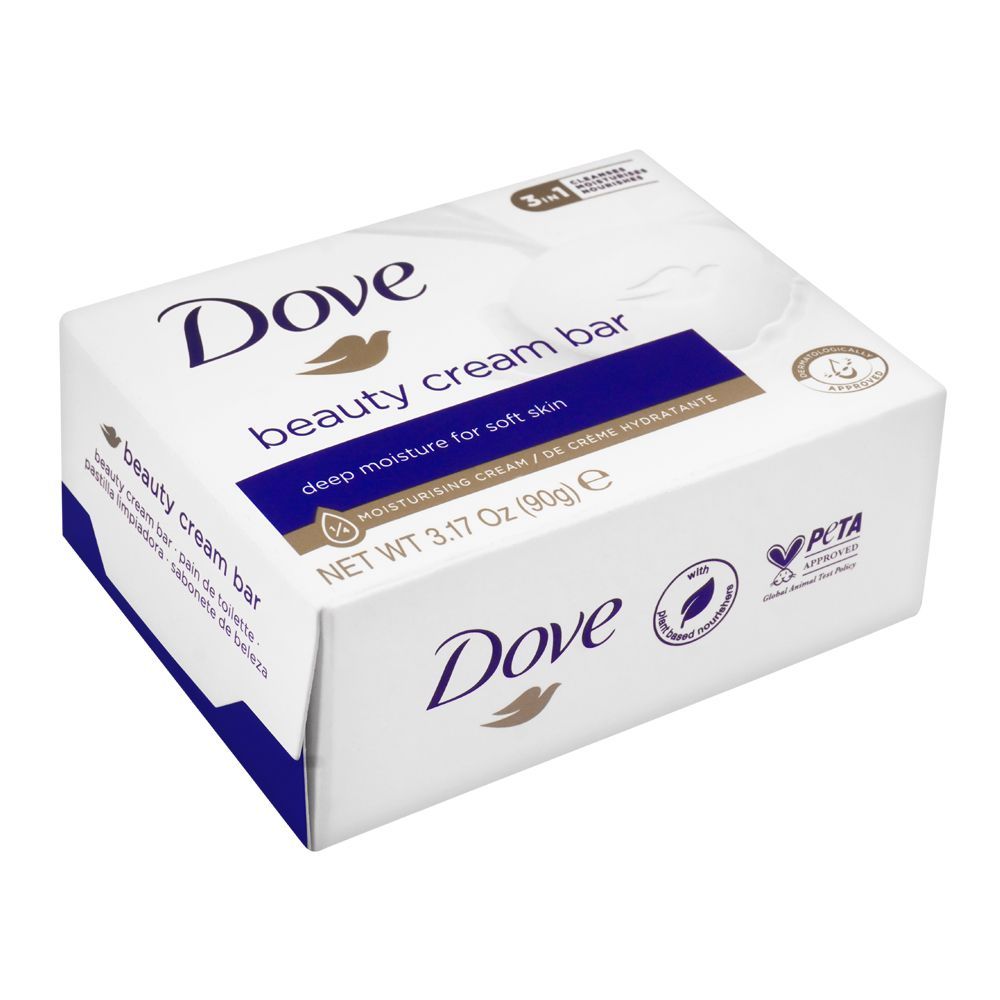 Dove Soap - White, Deep Moisture For Soft Skin - Beauty Bar - 90g - Indonesia
