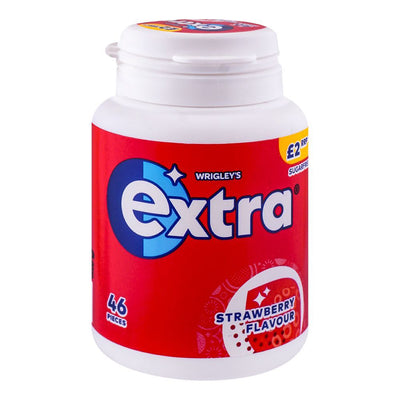 EXTRA - Strawberry - Bubble Sugar Free Chewing Gum - 46 Pellets x 6 packs