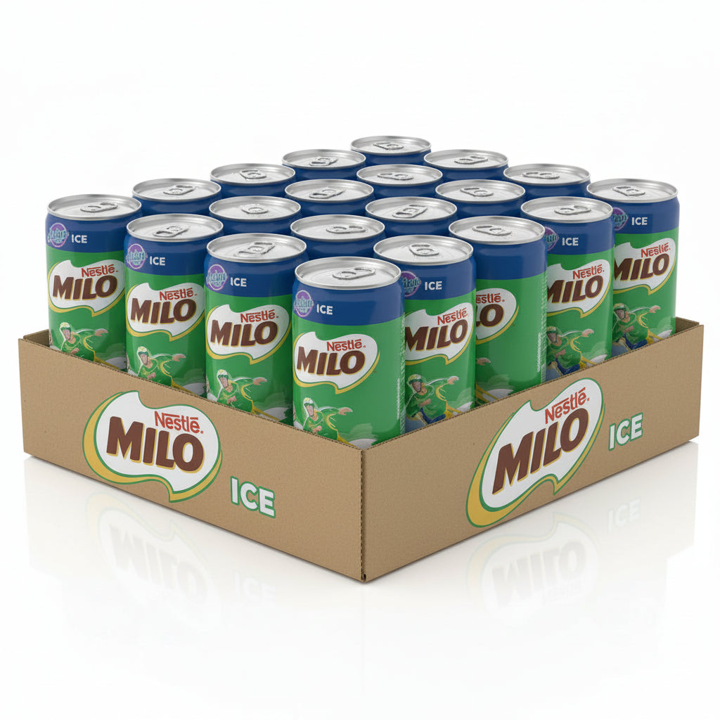 MILO - Nestle - ICE - Chocolate Malt Drink - 24 Cans Pack - Each Can 240ml
