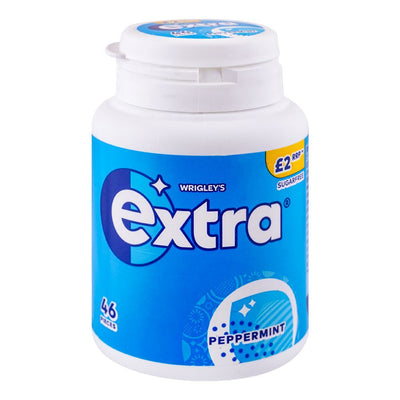 EXTRA - Peppermint - Bubble Sugar Free Chewing Gum - 46 Pellets x 6 packs