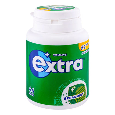 EXTRA - Spearmint - Bubble Sugar Free Chewing Gum - 46 Pellets x 6 packs