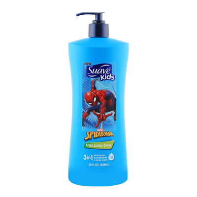 Suave Kids - 3 in 1 Shampoo Conditioner Body Wash - Fresh - Spider Sense - 28 oz (828ml)