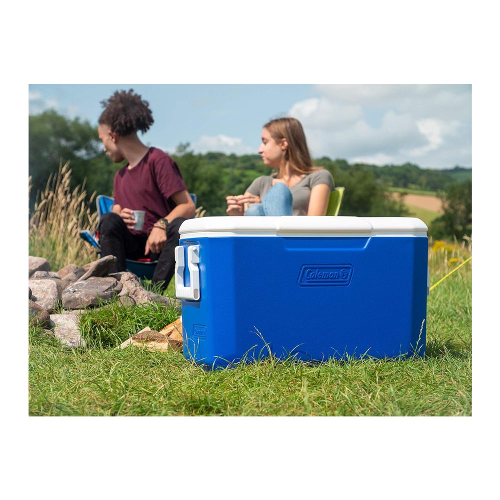 Coleman - 48 Quart Cooler, Portable Ice Box for Camping, Drinks & Picnics, Blue