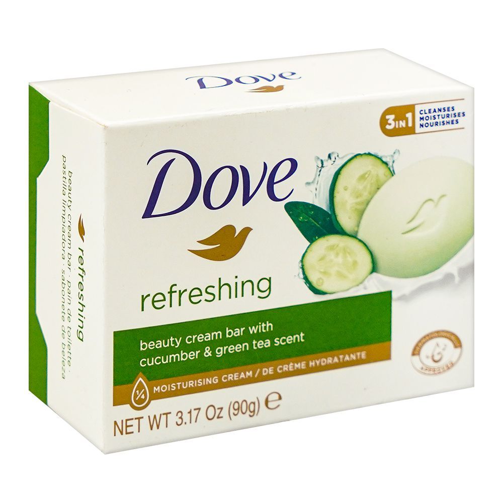 Dove Soap - Refreshing Beauty Cream Bar With Cucumber & Green Tea - Beauty Bar - 90g - Indonesia