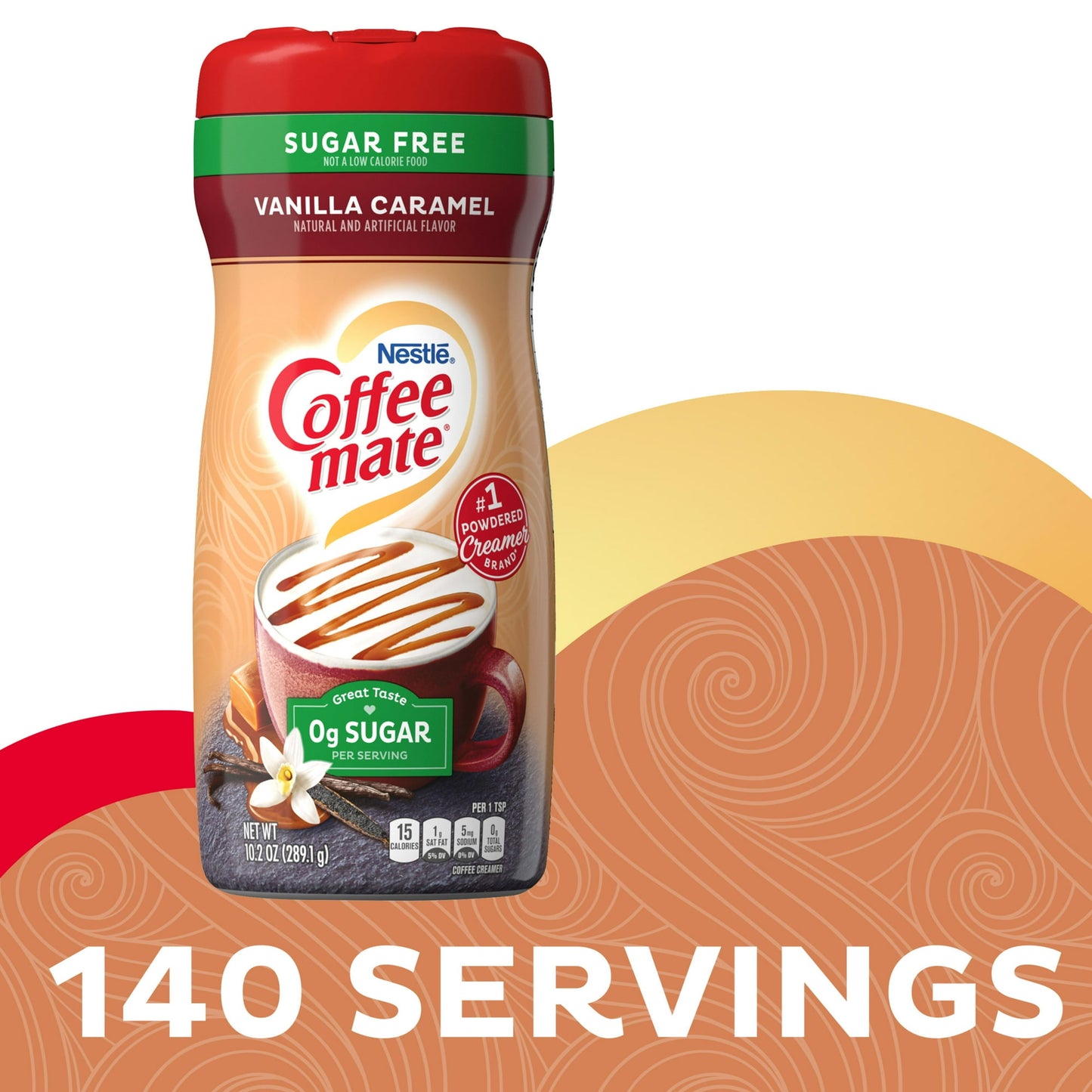 Nestle - Coffee Mate - Powder Coffee Creamer - Zero Sugar - Sugar Free - Vanilla Caramel - 10.2 oz (289g)
