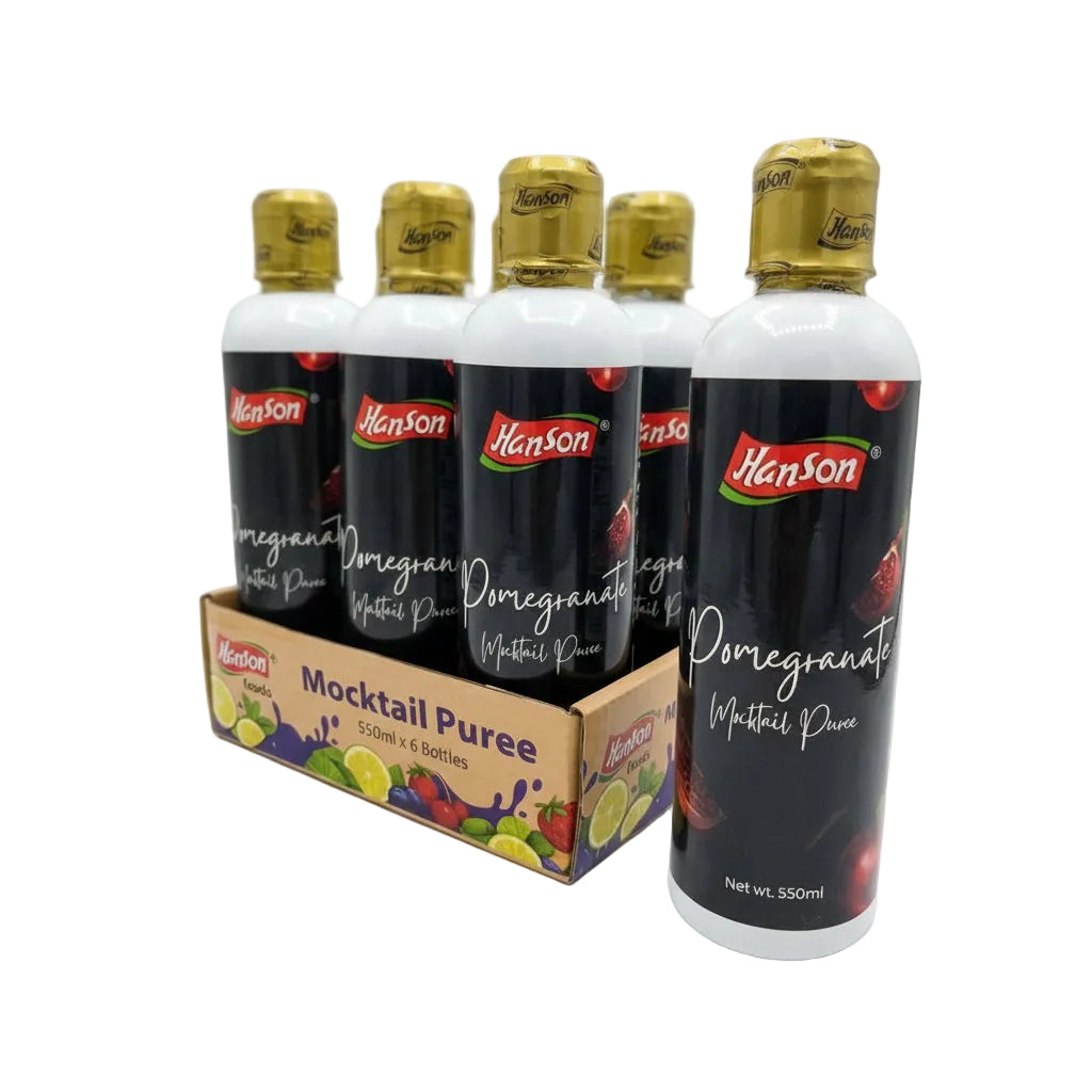 Hanson - POMEGRANATE SYRUP - 550ml - Pack of 6 Bottles - 3.30L