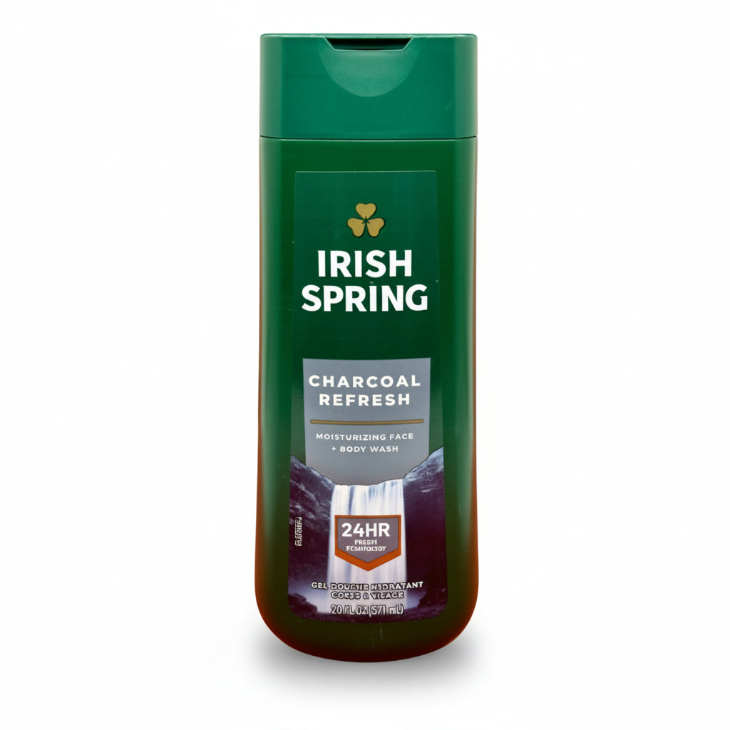 IRISH SPRING - CHARCOAL REFRESH - Face + Body Wash - 591ml/20oz