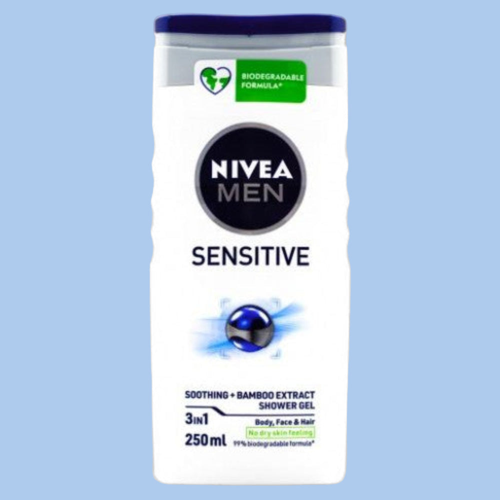 NIVEA Men - SENSITIVE - Bamboo Extract 3x1 Shower Gel - 250 ml.
