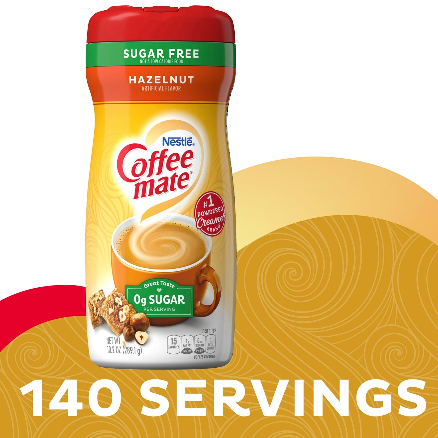 Nestle - Coffee Mate - Powder Coffee Creamer - Zero Sugar - Sugar Free - Hazelnut - 10.2 oz (289g)