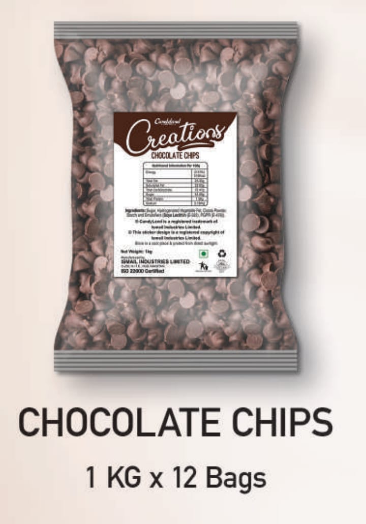 Candyland Creations - Chocolate Chips - Premium - 1 KG x 12 Packs