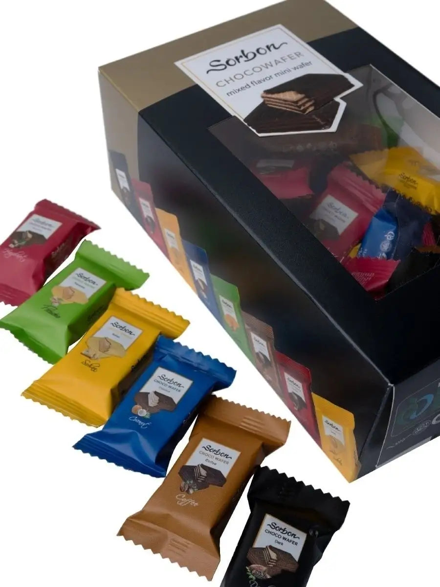 Sorbon - Mini Chocolate Cone - Chocowafer - 8 Flavours - Dubai - 350g