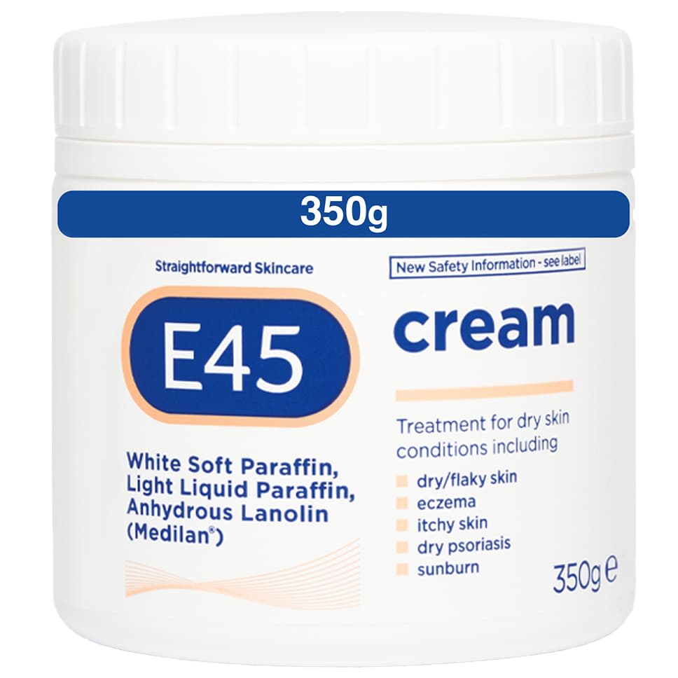 E45 - Moisturising CREAM - White Soft Paraffin - ( 1X6 ) 350g