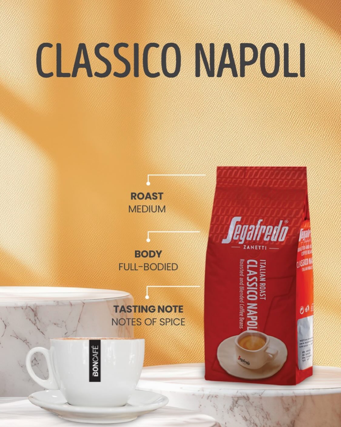Segafredo Zanetti - Classico Napoli - Roasted & Blended Whole Beans - 500g - Italian Roast