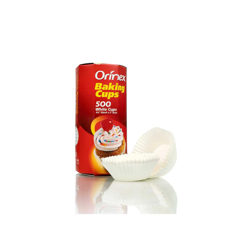Orinex - Baking Cups White - Baking - Paper Liners - 500-Pack - Bulk Catering White Liners
