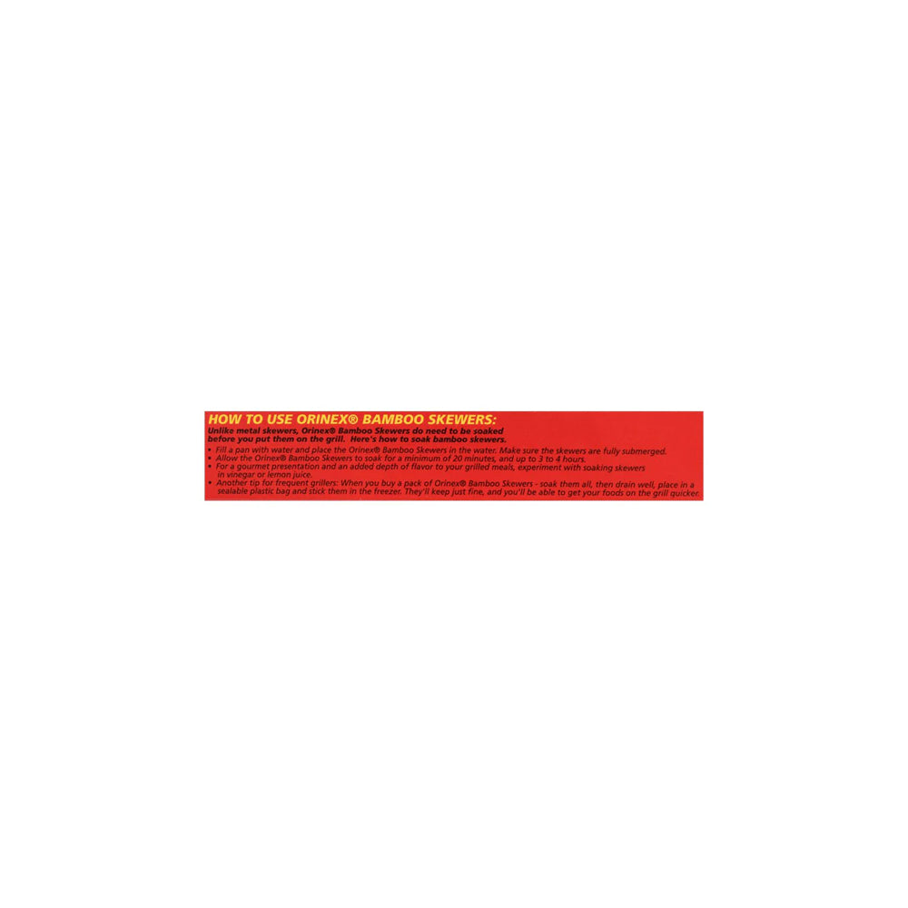 Orinex - Bamboo Skewer - BBQ Disposables - Wooden Sticks - 120-Pack (25cm x 3mm) - Medium Tikka Skewers