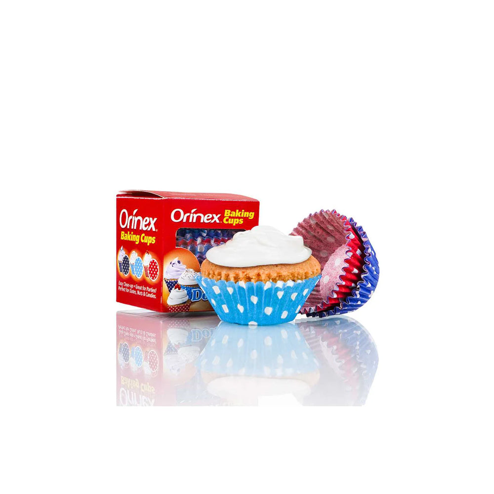 Orinex - Baking Cups Dots - Baking - Paper Liners - 100-Pack - Polka Dot Themed Cups
