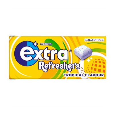 EXTRA - Refreshers - Tropical Flavor - Bubble Sugar Free Chewing Gum - 16 x 7 pcs