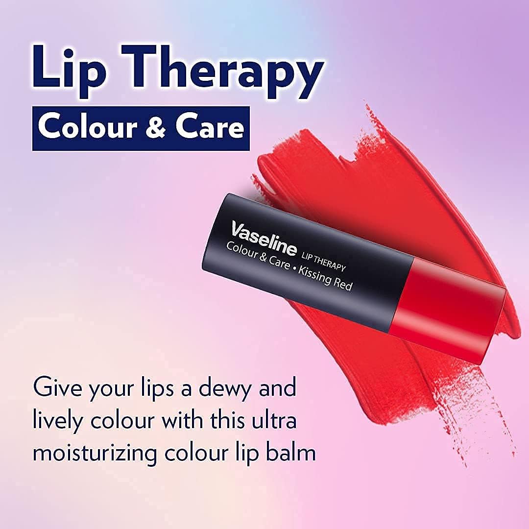 Vaseline - Lip Therapy - Color & Care - Kissing Red - 4.2 Gm