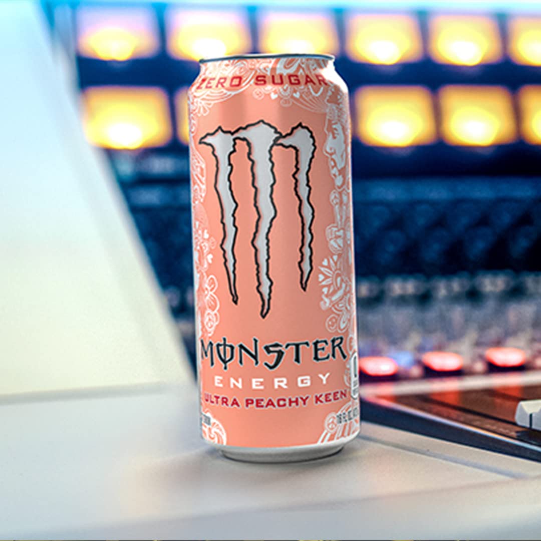 Monster Energy Drink - Zero Sugar - Ultra Peachy Keen - 454 ML (Pack of 12)