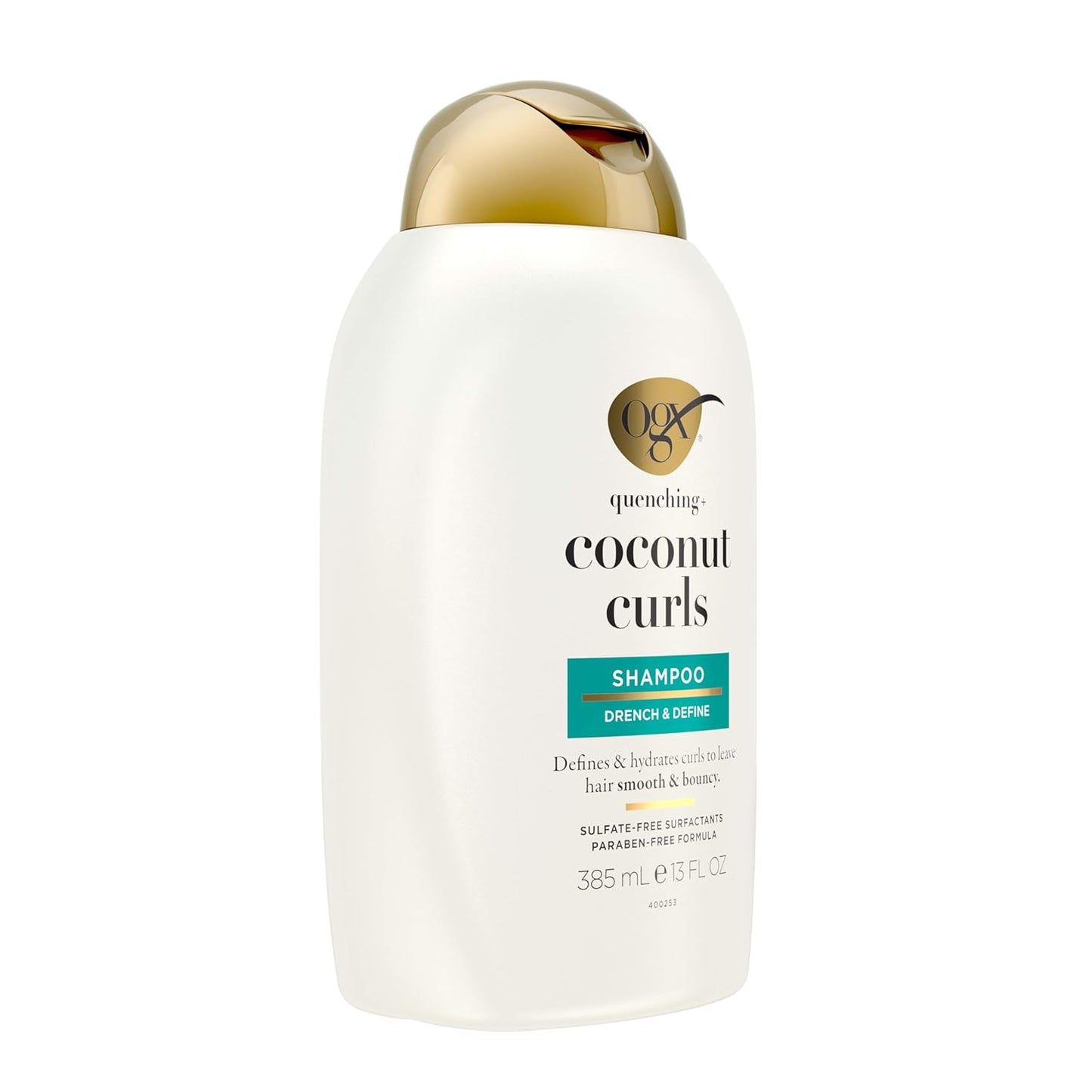 OGX (Organix) - Shampoo - Quenching + Coconut Curls- Curl-Defining Shampoo - Hydrating & Nourishing - Curly Hair Shampoo with Coconut Oil, Citrus Oil & Honey, Paraben, Sulfate-Free Surfactants - 385ml