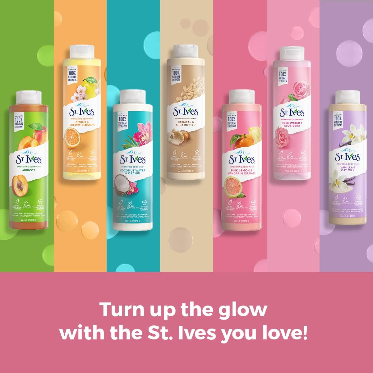 ST. Ives - Pink Lemon and Mandarin Orange - Radiant Skin Exfoliating Shower Gel Body Wash - 650 ml / 22 Fl. Oz