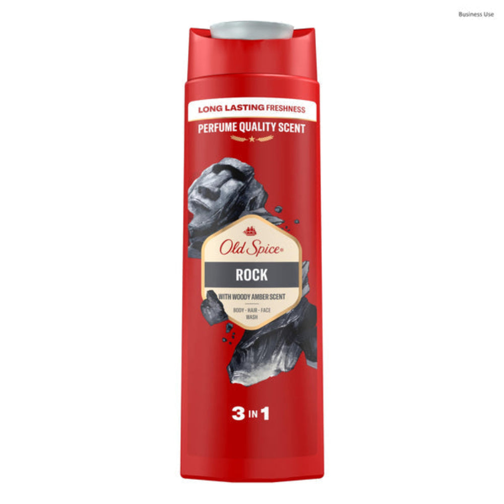 OLD SPICE - ROCK - With Woody Amber Scent - 3 in 1 - Body - Hair - Face Wash - 400 ml