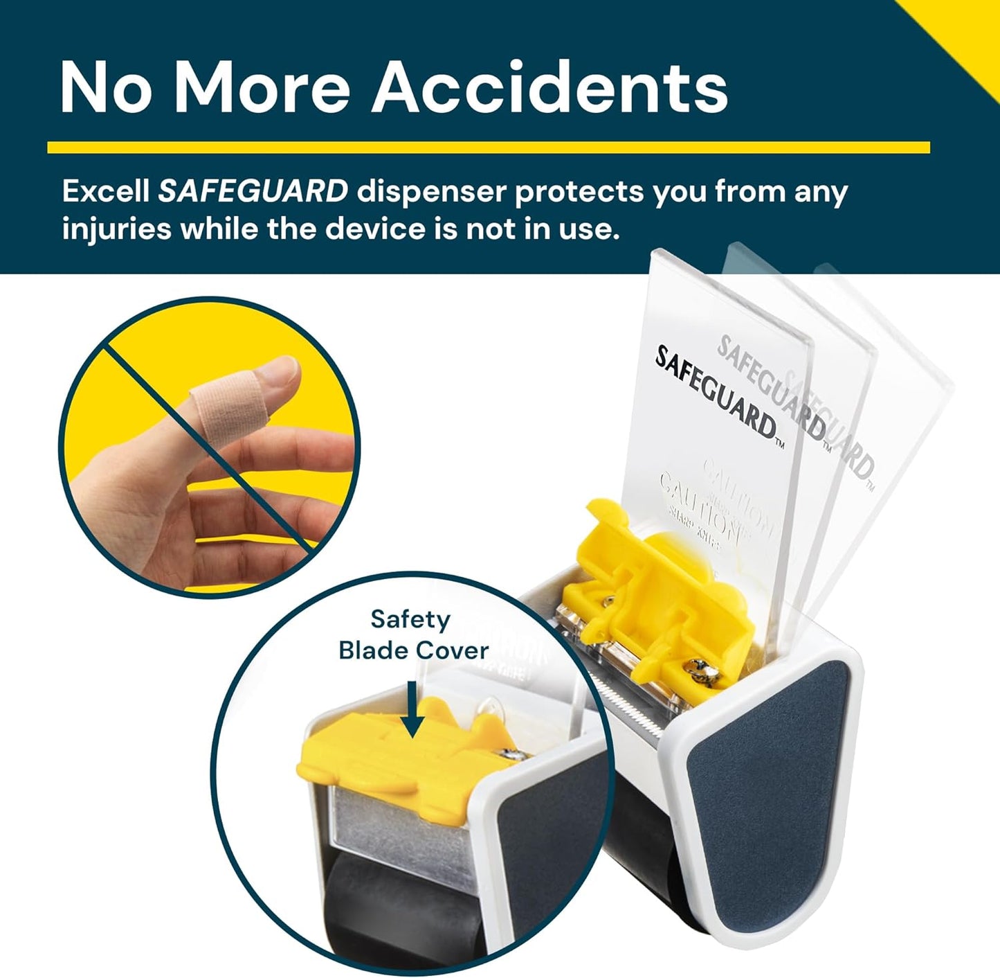 Excell - Packing Tape Dispenser - 2" - EC-233LSP (2" wide, 3" core, handle with sponge)