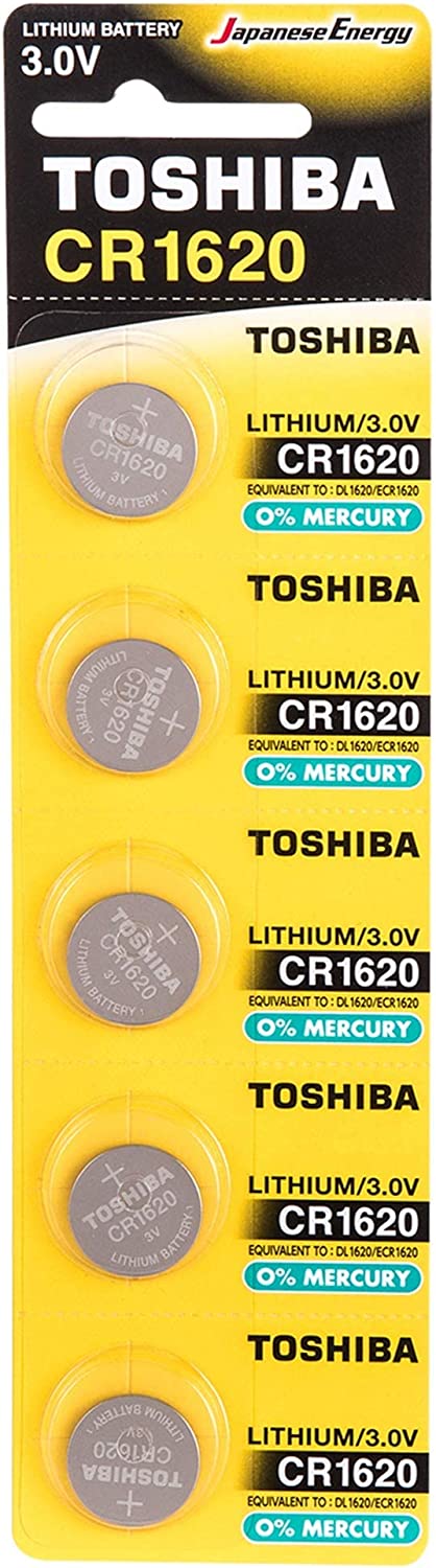 Toshiba - CR1620 3V - Lithium Coin Cell Battery - Pack of 5