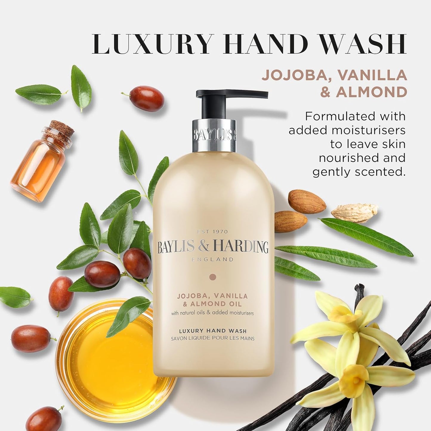 BAYLIS & HARDING - HAND WASH - Jojoba, Vanilla & Almond Oil - 500ml
