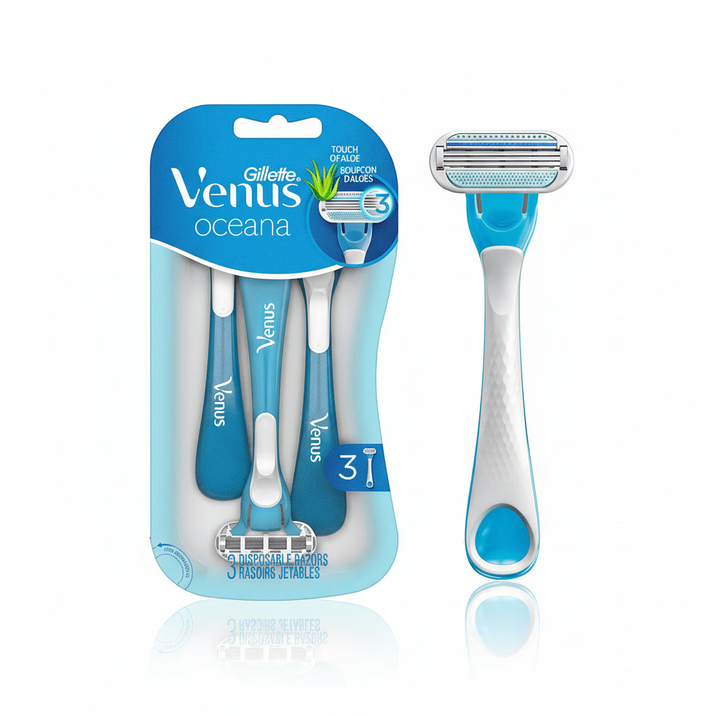 Gillette - VENUS - OCEANA - 3 Blades Disposable Razors for Women - 3 Piece Pack