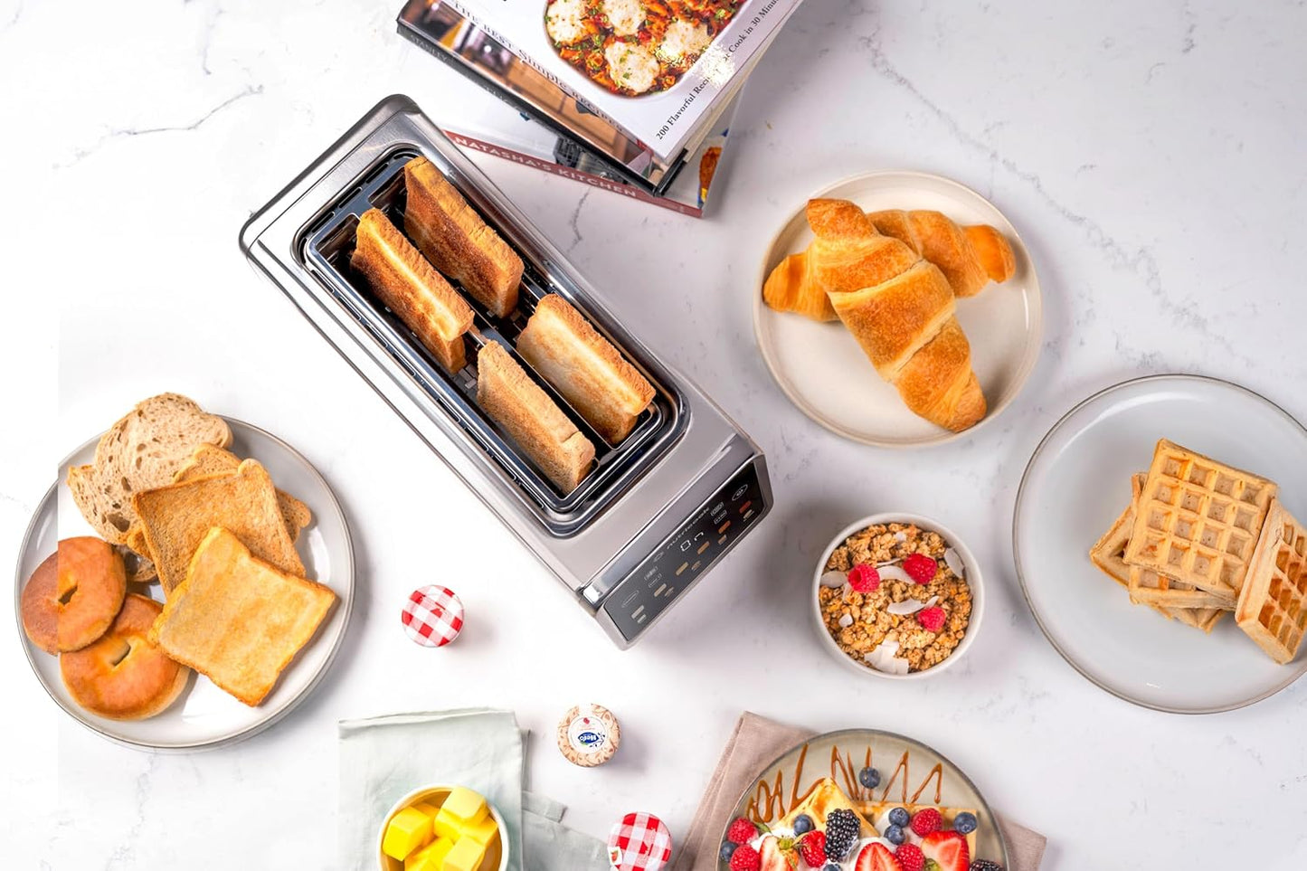 Nutricook - Toasti - Smart Toaster With Touch Screen - Essential - NC-TS401 - Family Breakfast - Aluminium Silver - 2 Years Warranty - 4 Slice Digital Toastie