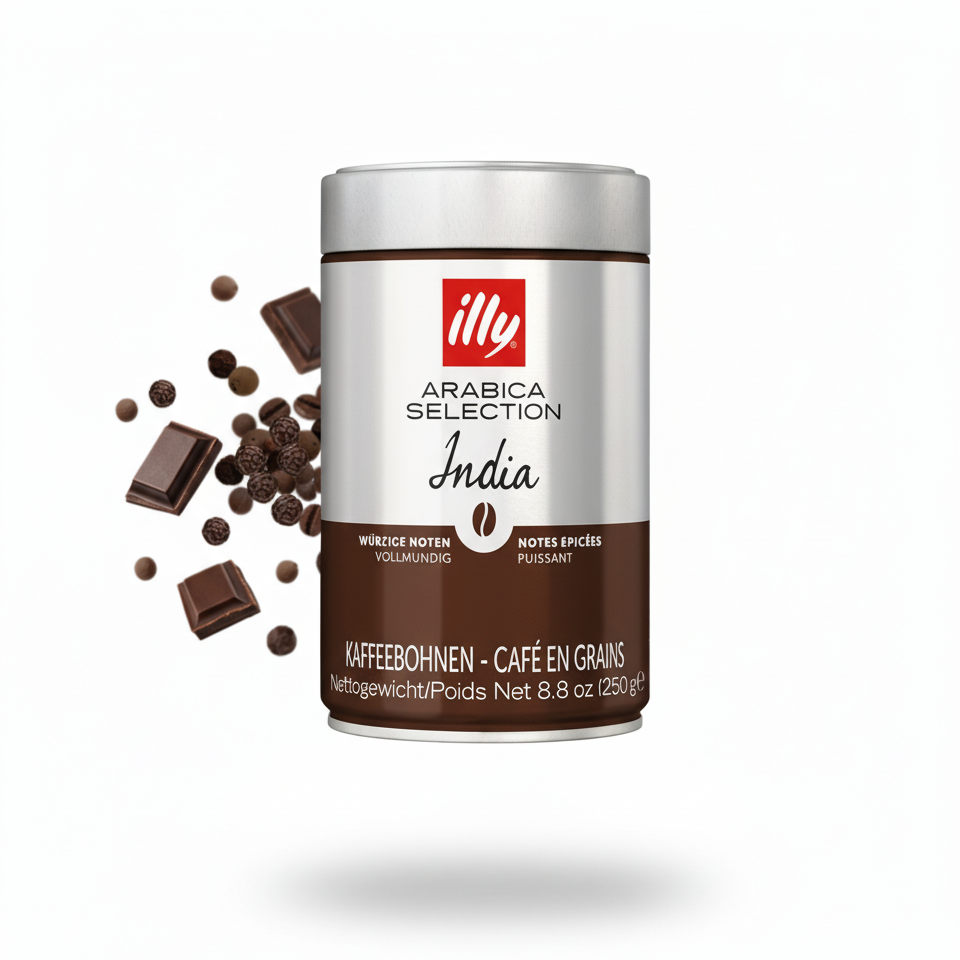 Illy - India - Roast Coffee - Whole Beans - Spicy & Aromatic - 250 gm