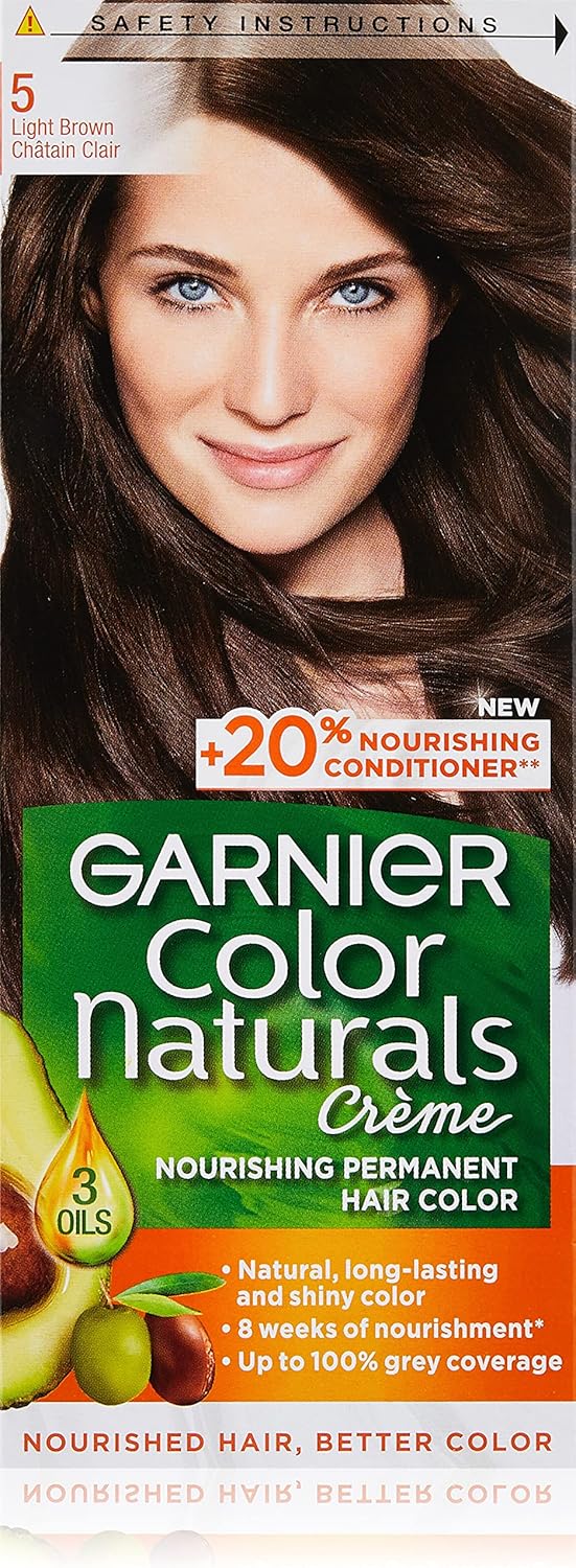 GARNIER - HAIR COLOR - Naturals Creme - 5 LIGHT BROWN - Chantain Clair - 110ml (Imported)