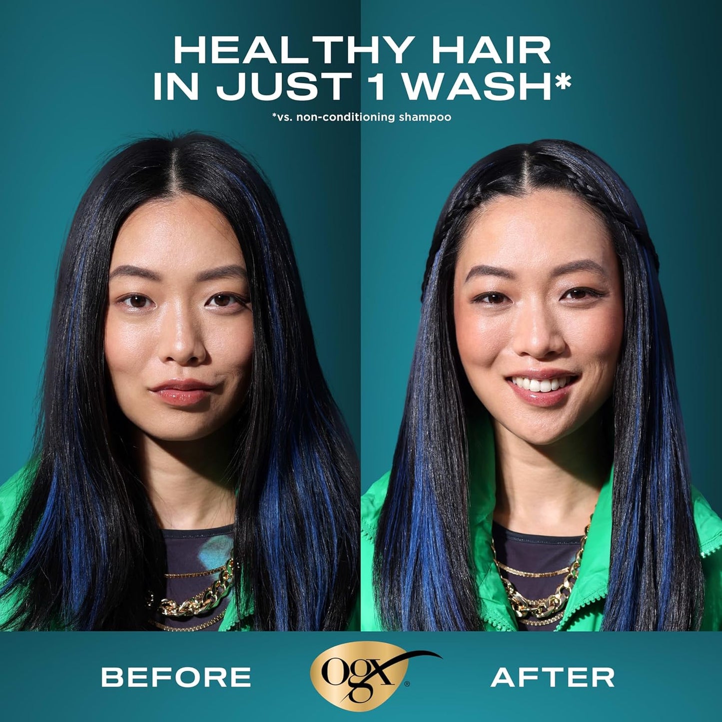 OGX (Organix) - Shampoo - Renewing + Argan Oil of Morocco - Hydrating Hair Shampoo, Cold-Pressed Argan Oil to Help Moisturize, Soften & Strengthen Hair - 13 fl oz (385ml)