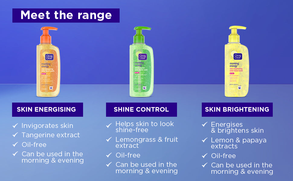 Clean & Clear - Morning Energy - Shine Control - Daily Facial Wash - Oil Free - 150ml
