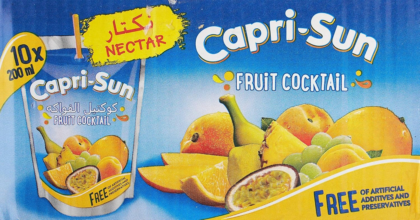 Capri-Sun - Fruit Cocktail Juice Drink - Pack Of 10 X 200 ml