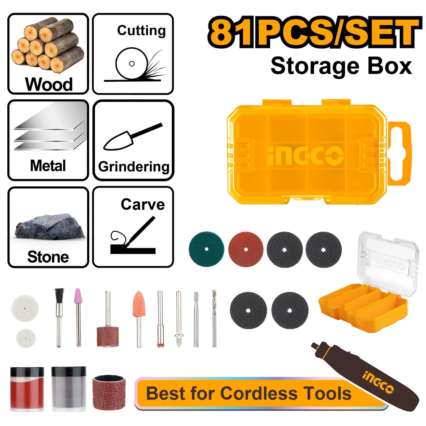 INGCO - Accessories of mini drill AKMG8081