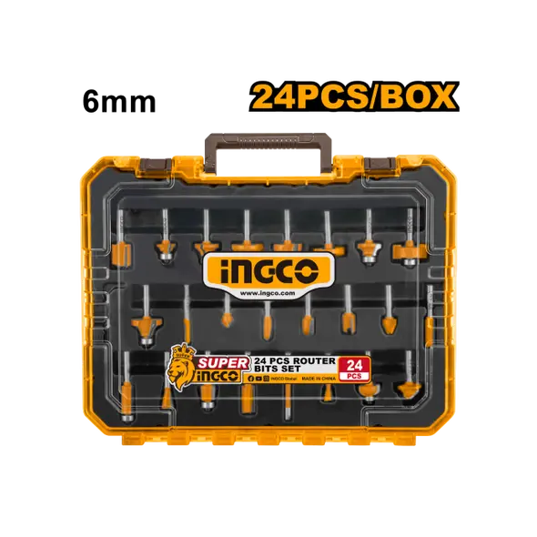 INGCO - 24 Pcs Router bits set AKRT24082