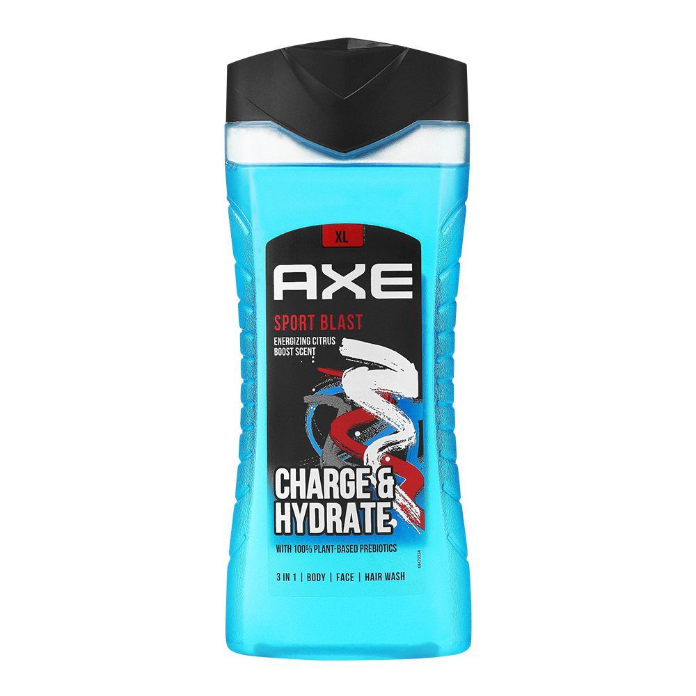 Axe - Body Wash - Sport Blast - Energizing Citrus Boost Scent - 3-In-1 Body, Face & Hair - 400ml