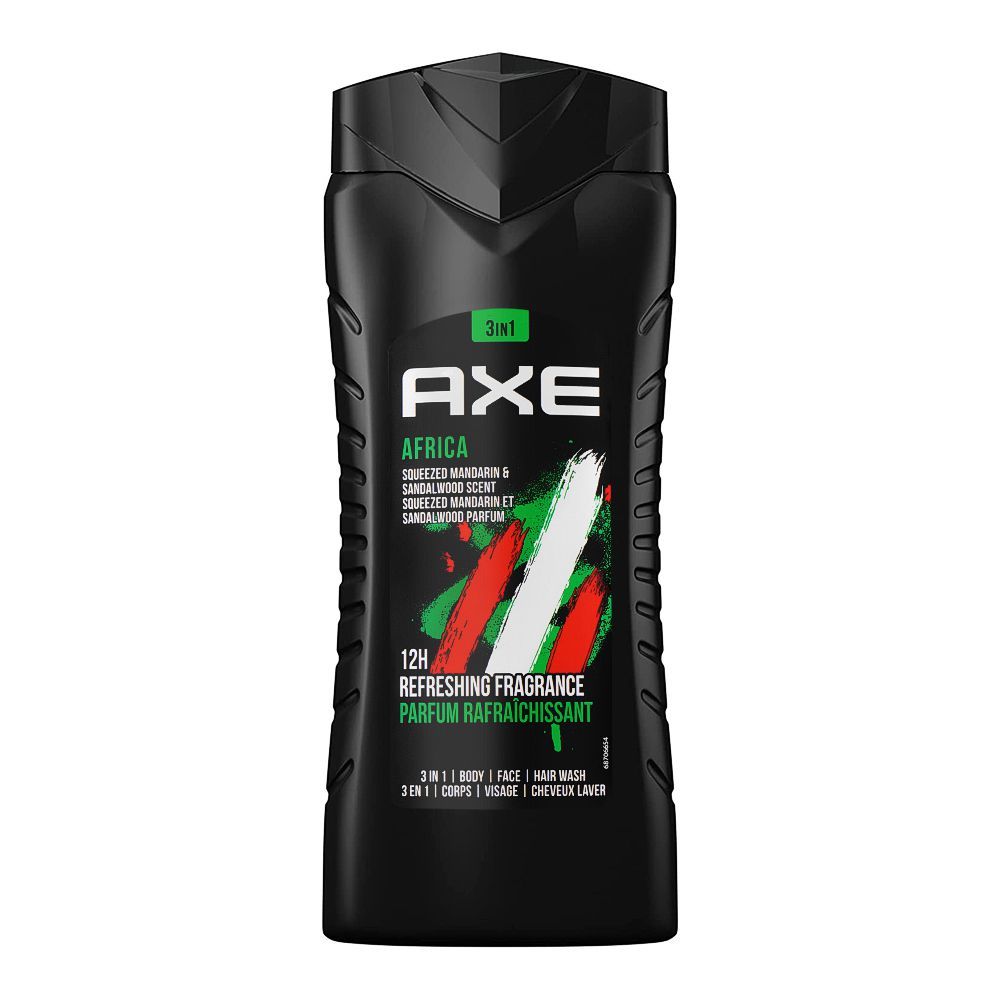 Axe - Shower Gel - Africa - Squeezed Mandarin & Sandalwood Scent - 3in1 - 250ml