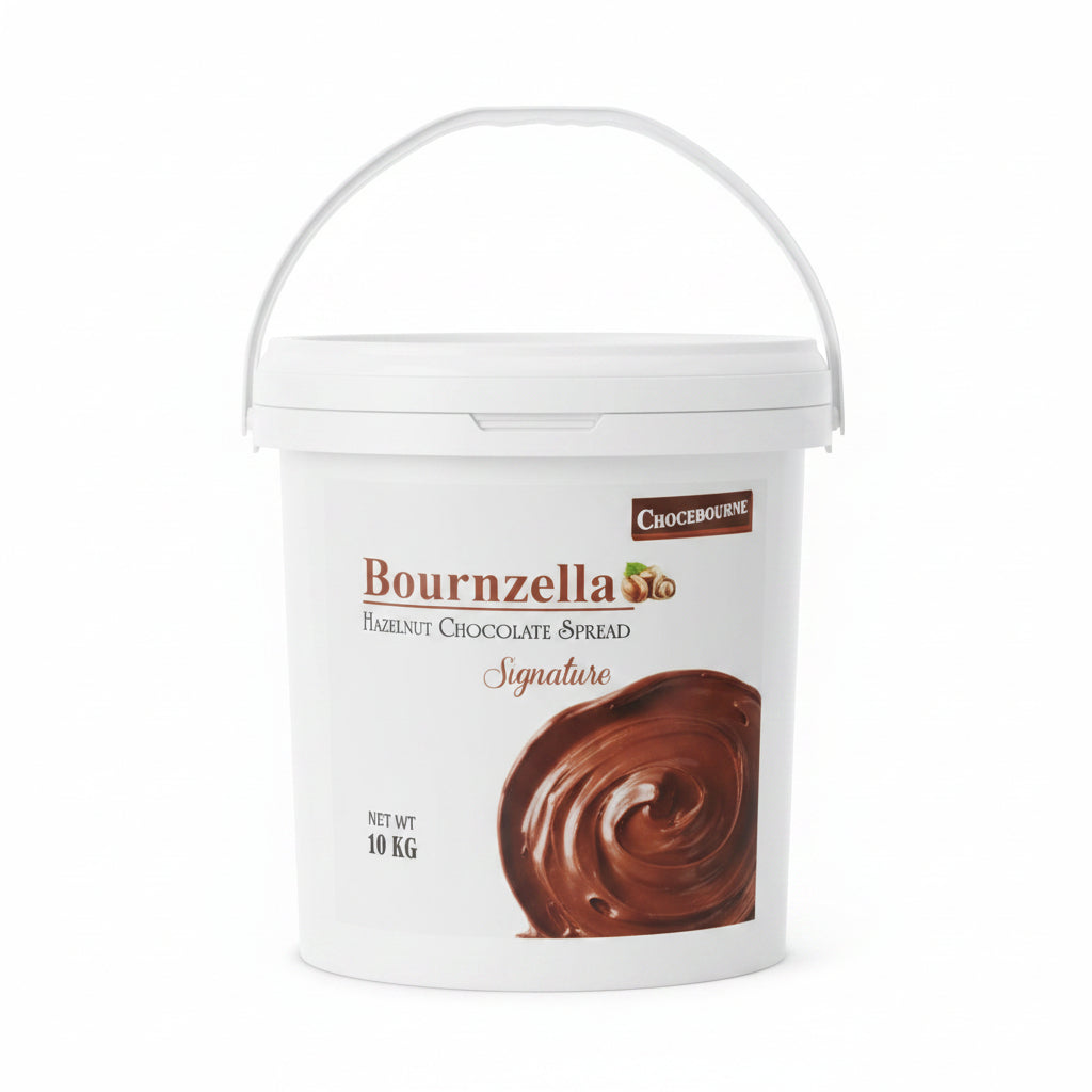 Bournzella chocolate packaging on a shelf