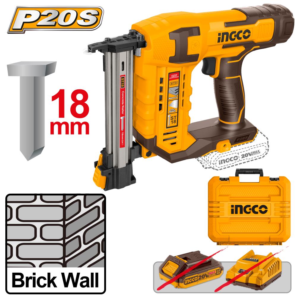 INGCO - Cordless brick nailer 20v CSTLI3805