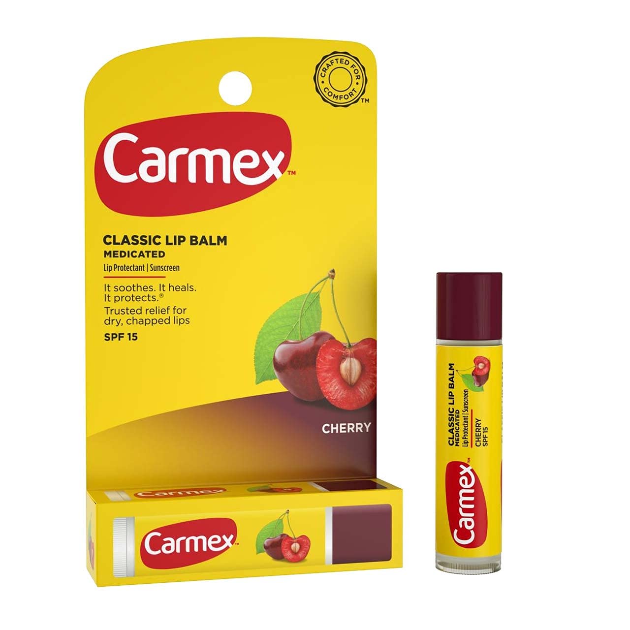 Carmex - Cherry Flavor - Moisturizing Lip Balm Stick - SPF 15 - 4.25G