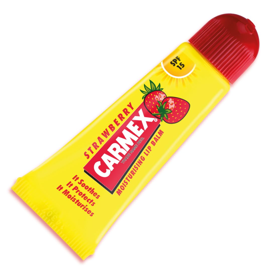 Carmex - Daily Care Moisturizing - Lip Balm - Squeeze Tube - Strawberry - 10g