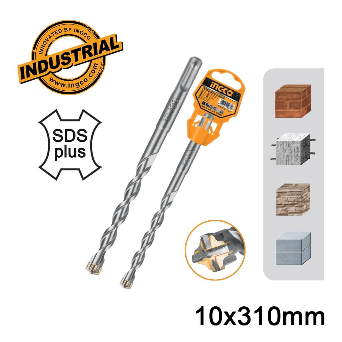 INGCO - SDS plus hammer drill 10*310mm DBH1211005C