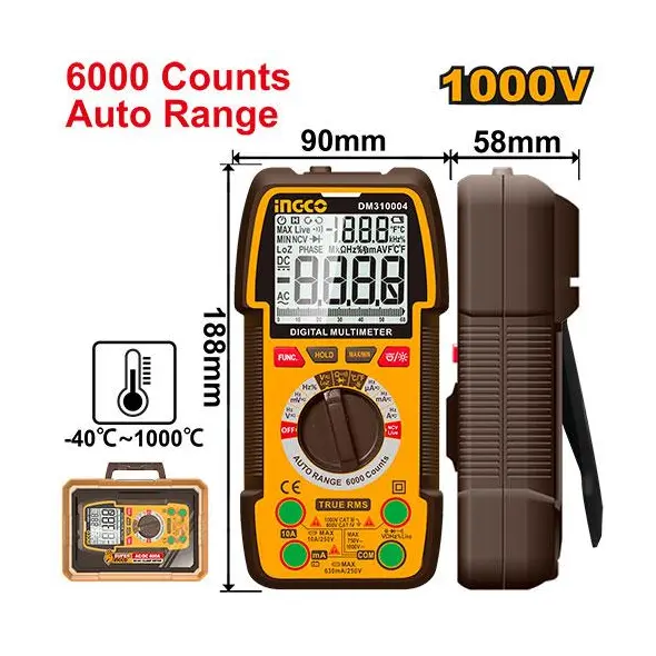 INGCO - Digital multimeter 6000 counts DM310004