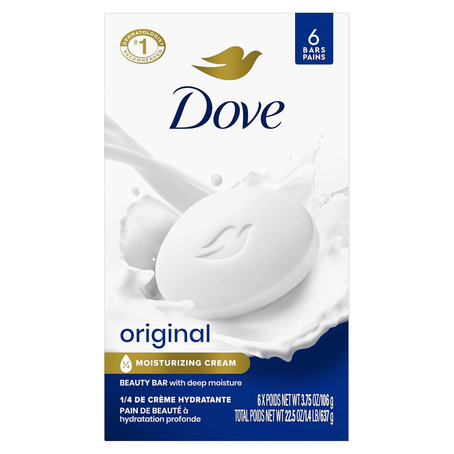 Dove Soap - Original - Moisturizing Cream - Beauty Bar - 106g - US - 6 Pack