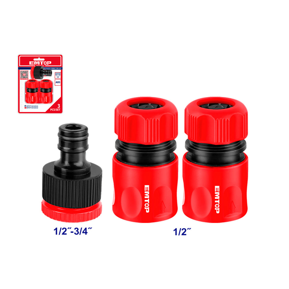 Emtop - 3 Pcs Hose Quick Connectors Set- Model - EQCS11231