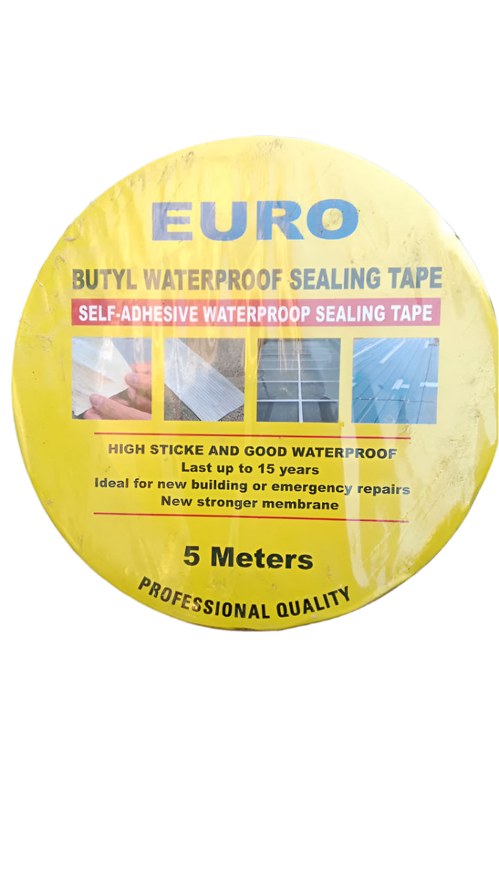 Euro - Butyl Water Proof Tape - 1.5M - ~4 Inches Width - Sealing Tape - Repair Tape - 1 Pc