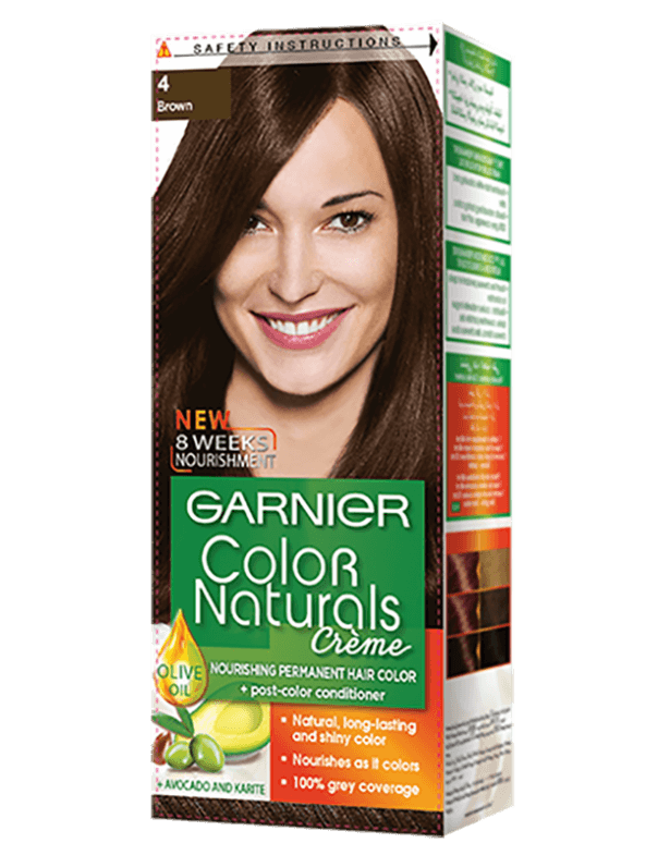 GARNIER - HAIR COLOR - Naturals Creme - 4 BROWN Chatain - 110 ml (Imported)